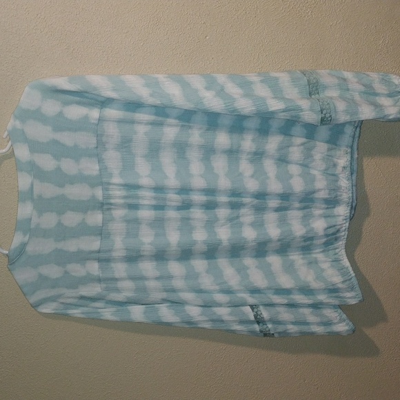 Lane Bryant ballon sleeves see through lace stripes shirt 18-20 - Picture 7 of 7